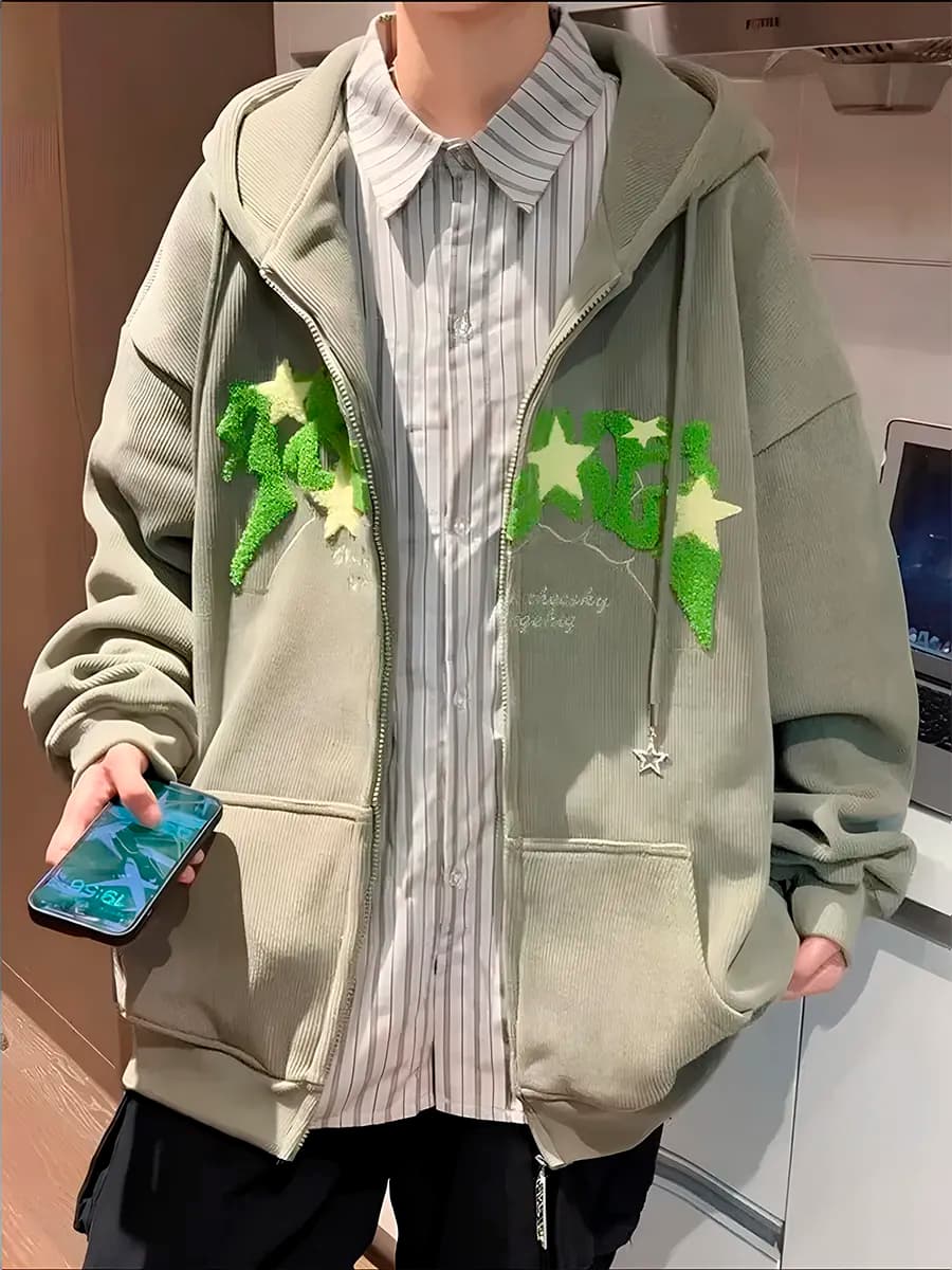 Толстовка на молнии с принтом - фото 1