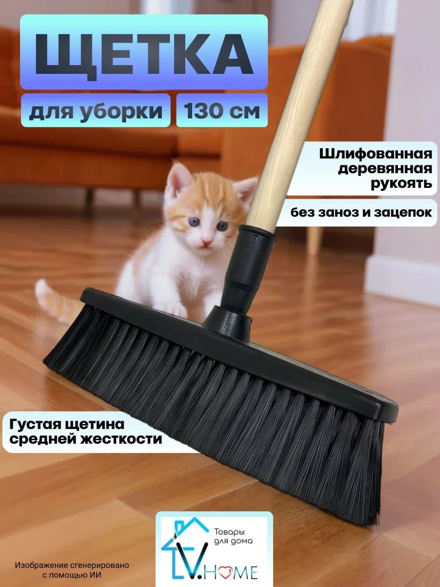 Щетка для уборки и подметания пола с длинной ручкой