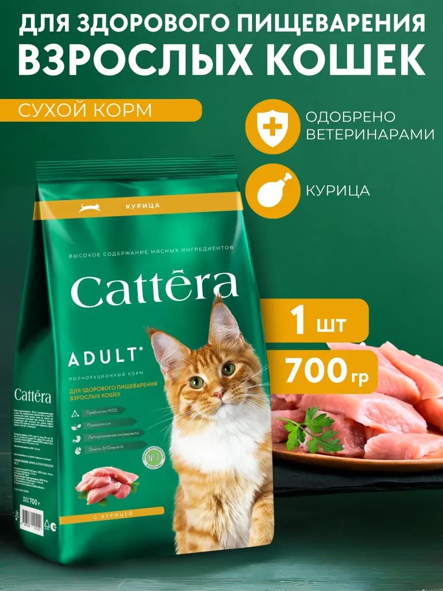 Корм для кошек сухой полнорационный для здорового пищеварени…