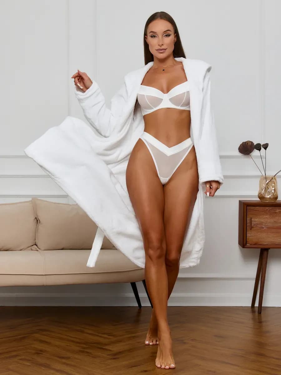 Халат домашний махровый теплый с капюшоном для бани