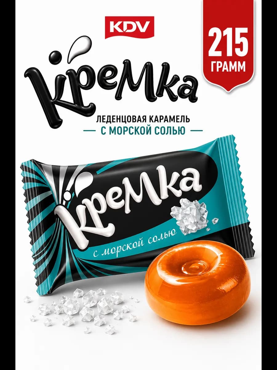 Конфеты леденцы Кремка с морской солью 215 грамм