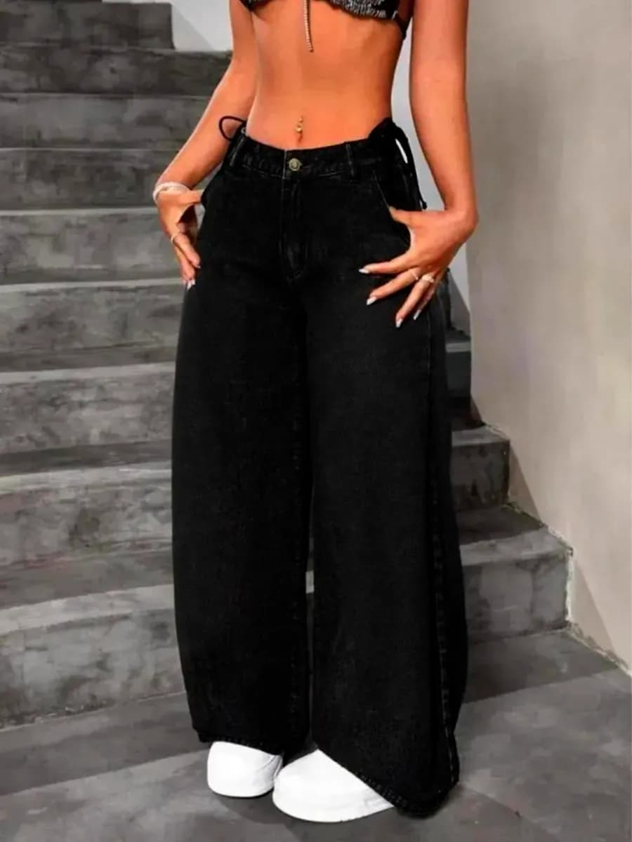 Джинсы широкие багги