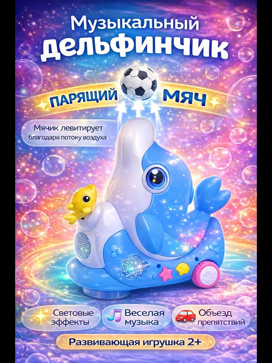 Развивающая музыкальная игрушка для детей дельфинчик