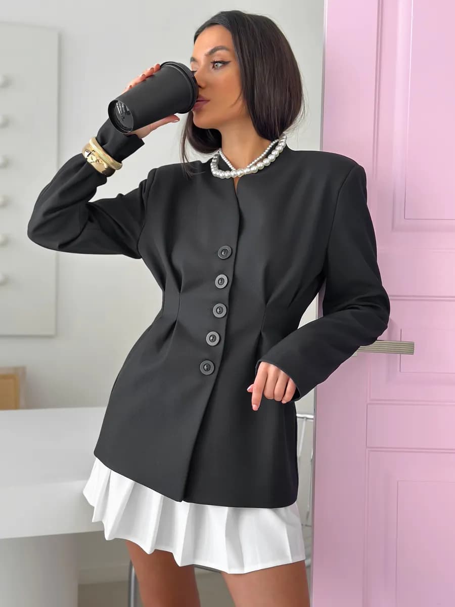 Пиджак приталенный удлиненный