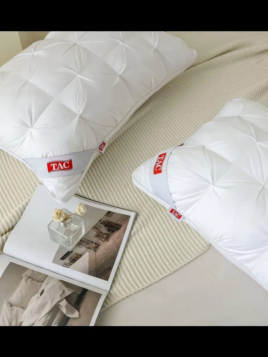 Подушка тесто тач белая 50x70 - 2шт для сна Микрогель