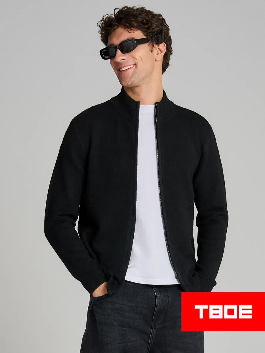 Кардиган трикотажный на молнии - фото 1