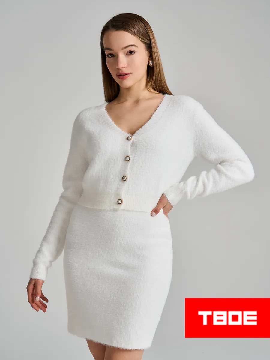 Костюм теплый с юбкой old money