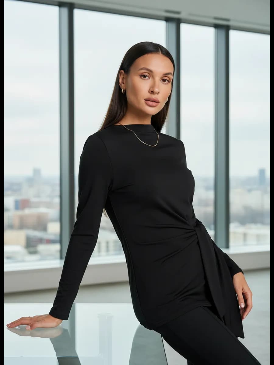 Блузка с завязками на талии