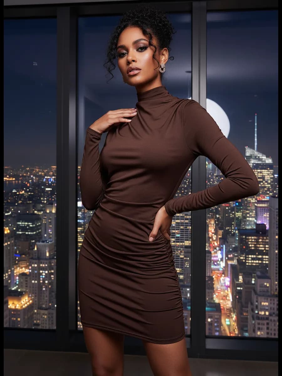 Платье короткое с драпировкой