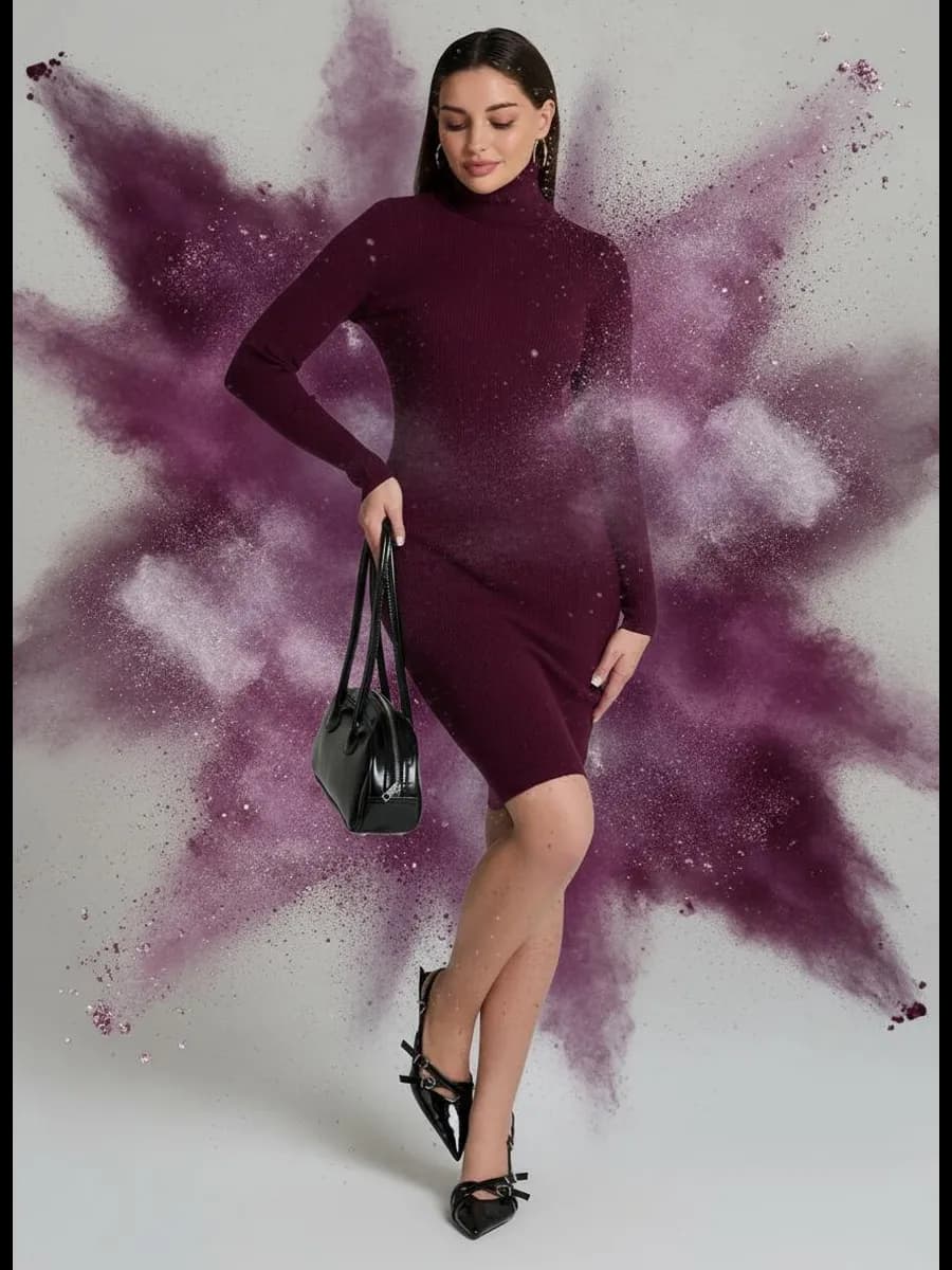 Платье-водолазка лапша