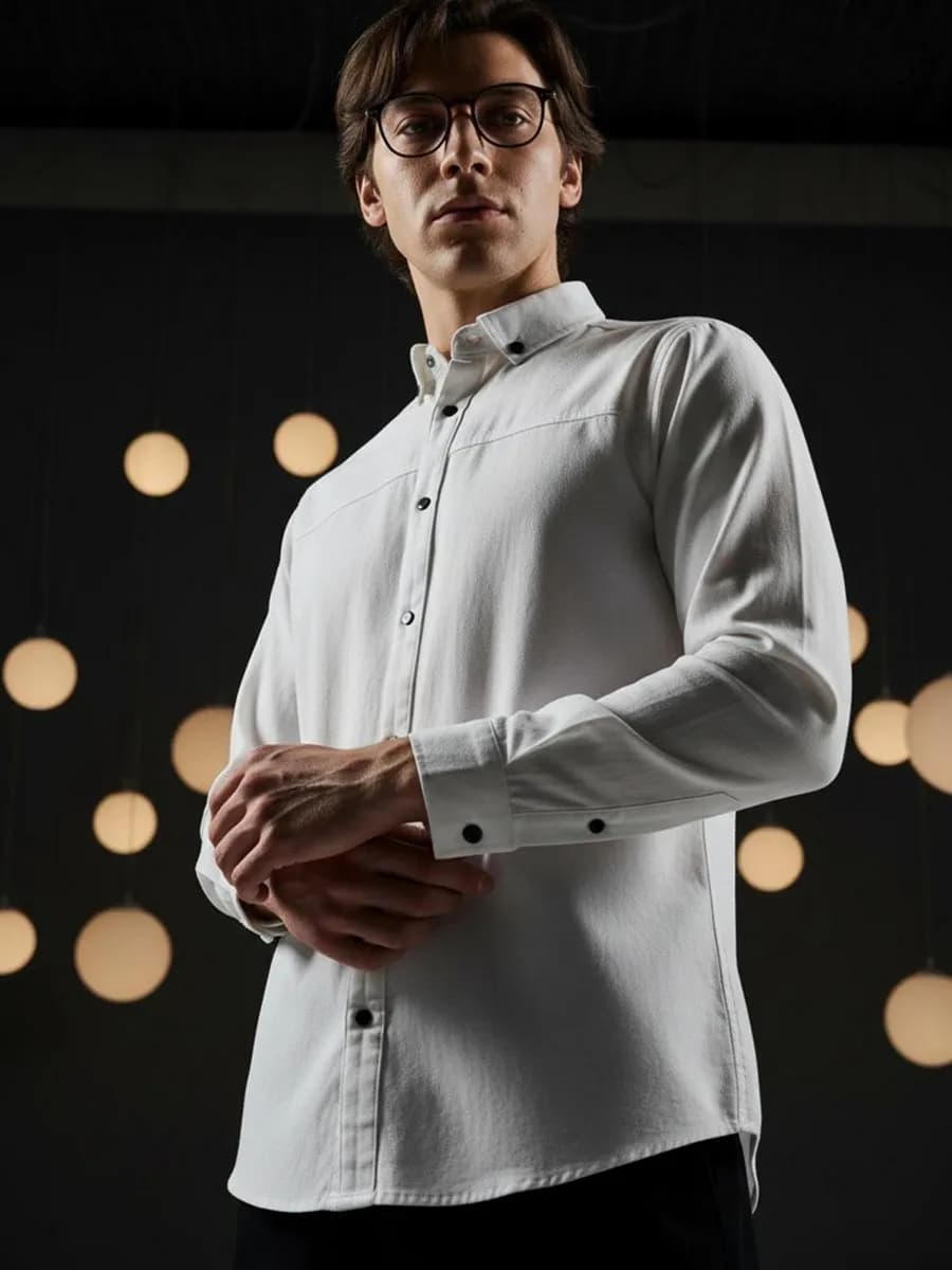 Рубашка классическая на кнопках - фото 1