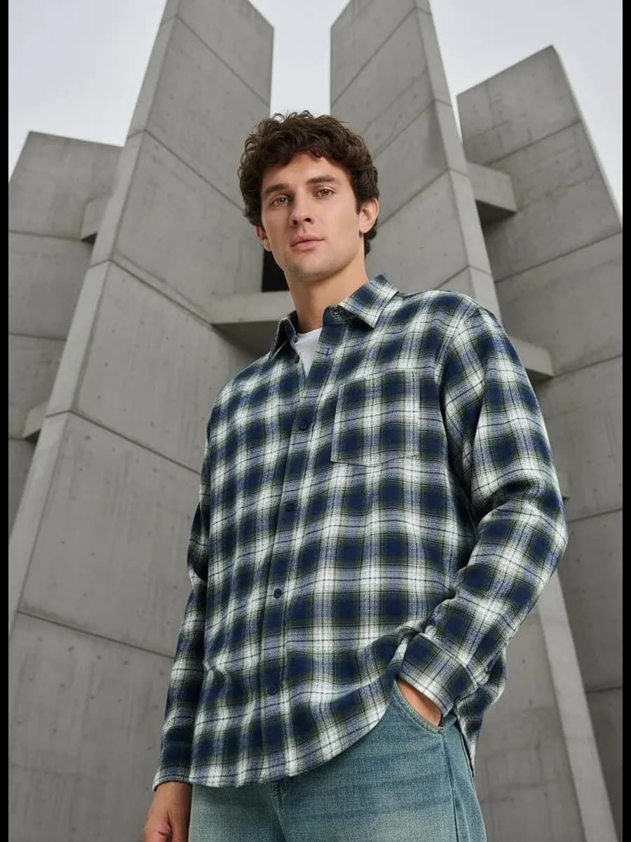 Рубашка фланелевая в клетку