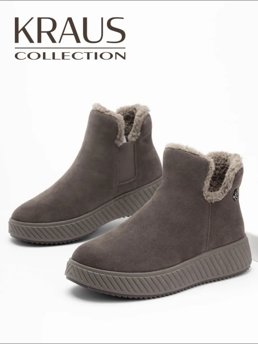 Ботинки женские зимние замшевые - фото 1