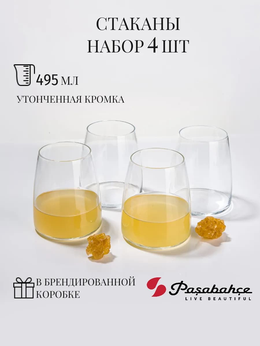 Стаканы 4 шт 495 мл
