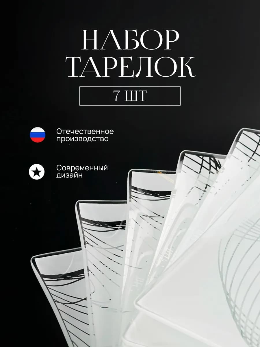 Набор стеклянных тарелок