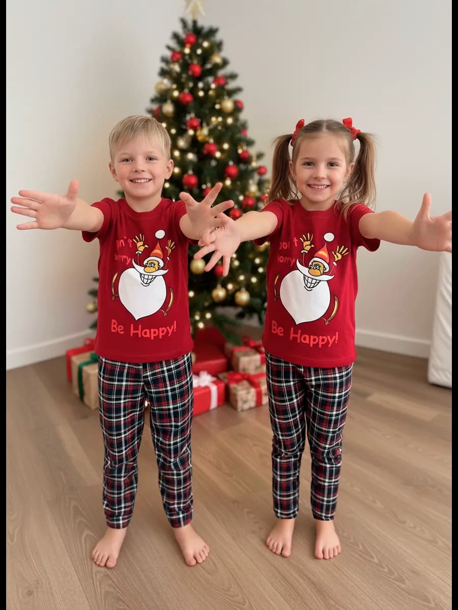 Пижама детская новогодняя с штанами