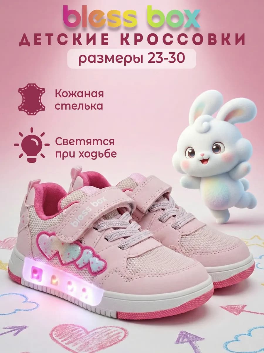 Весенние детские кроссовки со светящийся подошвой