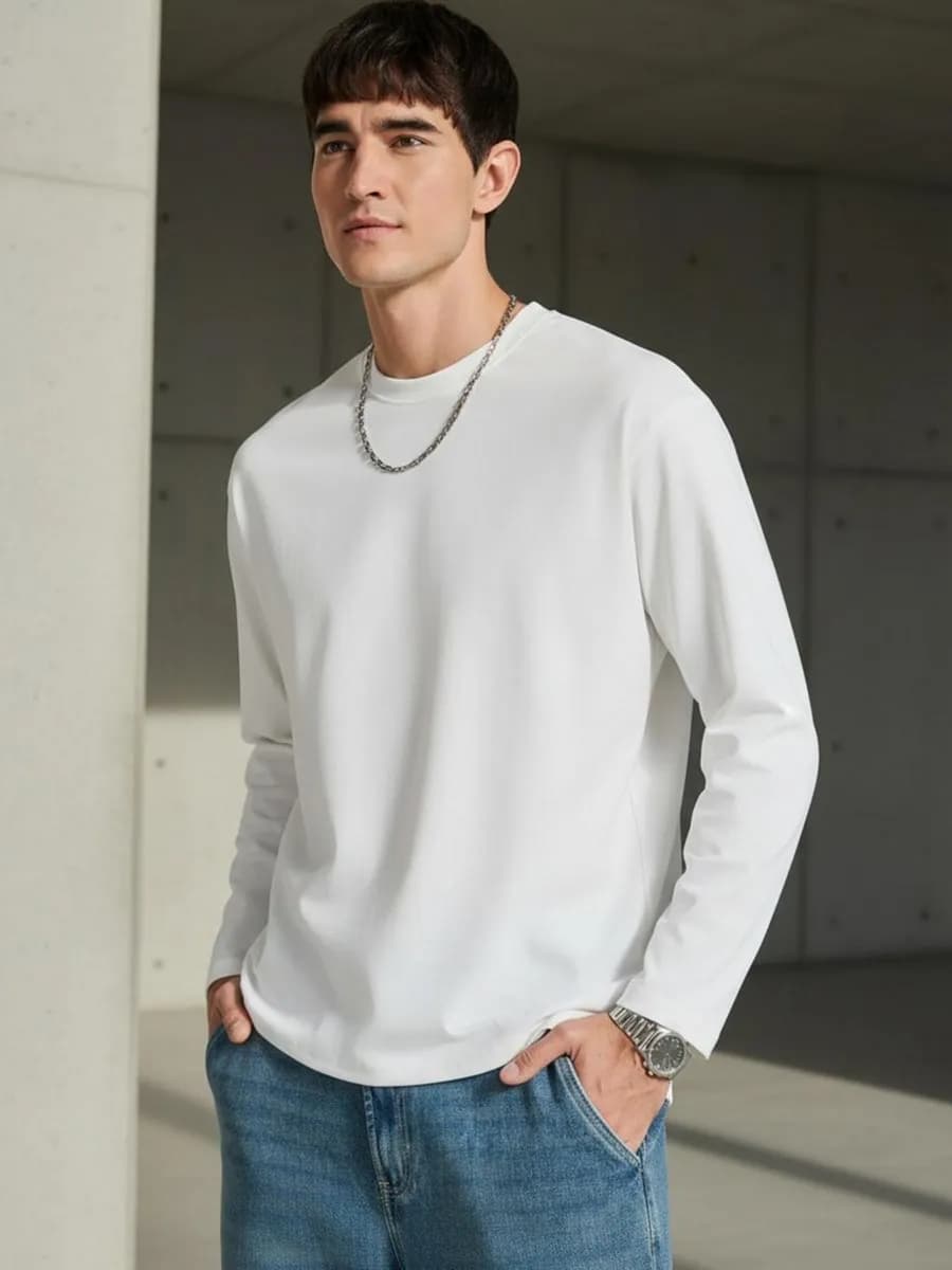 Лонгслив хлопковый свободного кроя