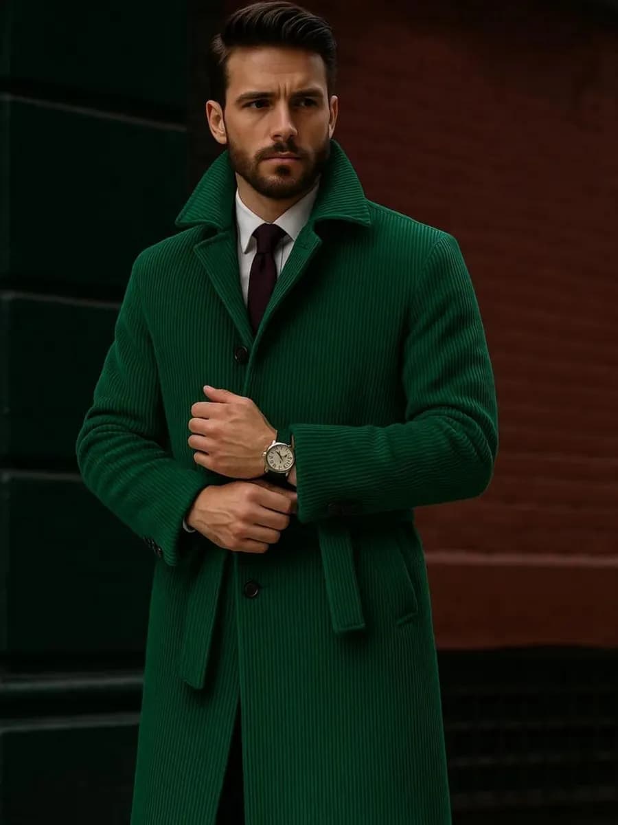 Пальто теплое весеннее вельветовое old money