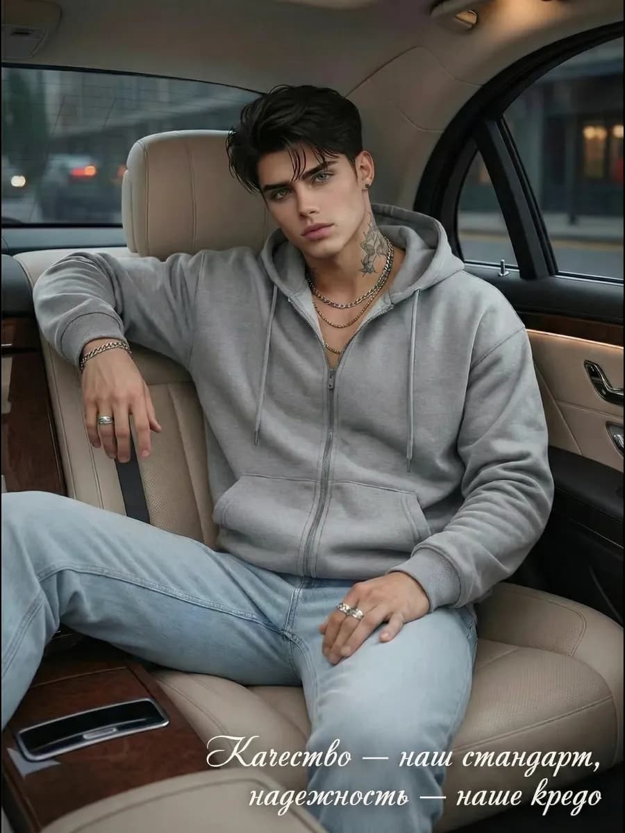 зип худи с начесом