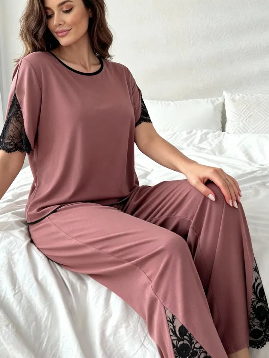 Пижама со штанами из вискозы