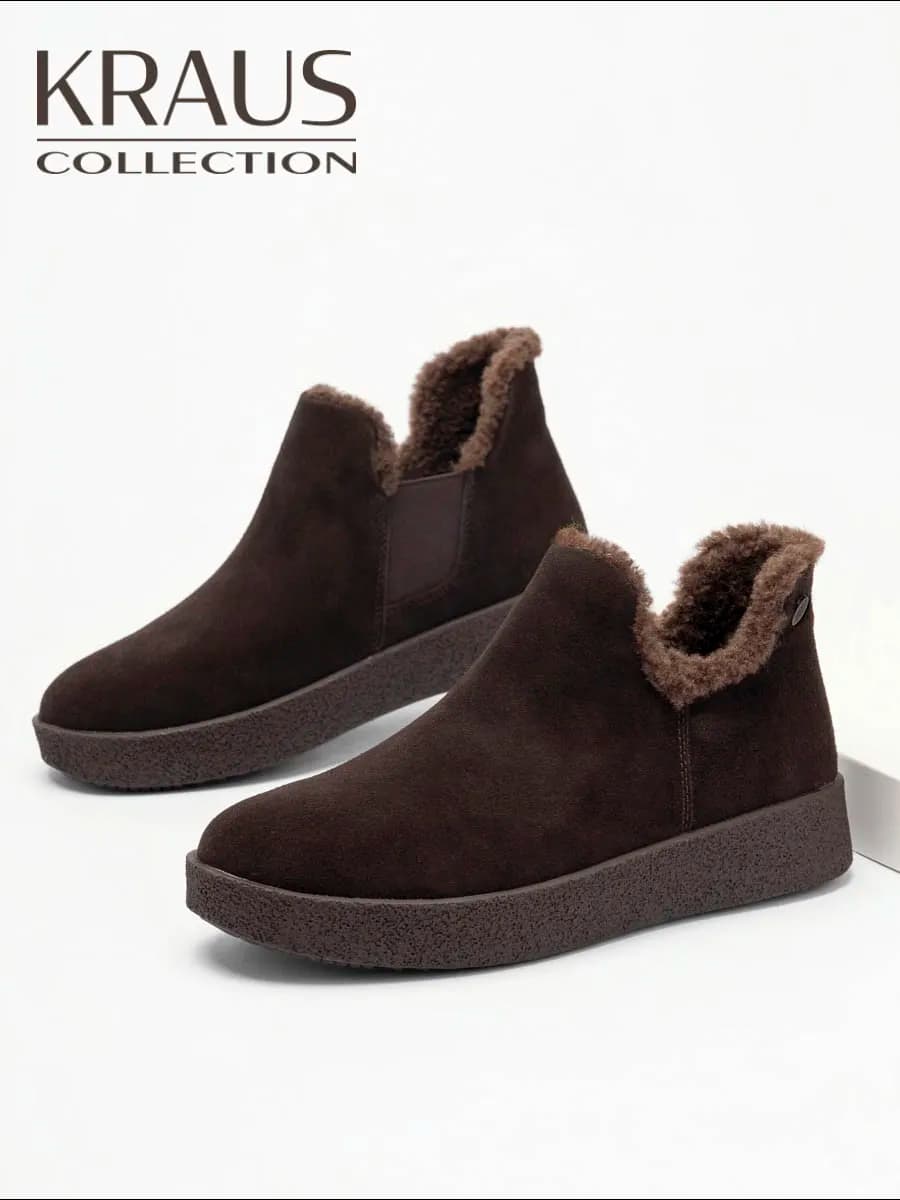 Ботинки женские зимние замшевые