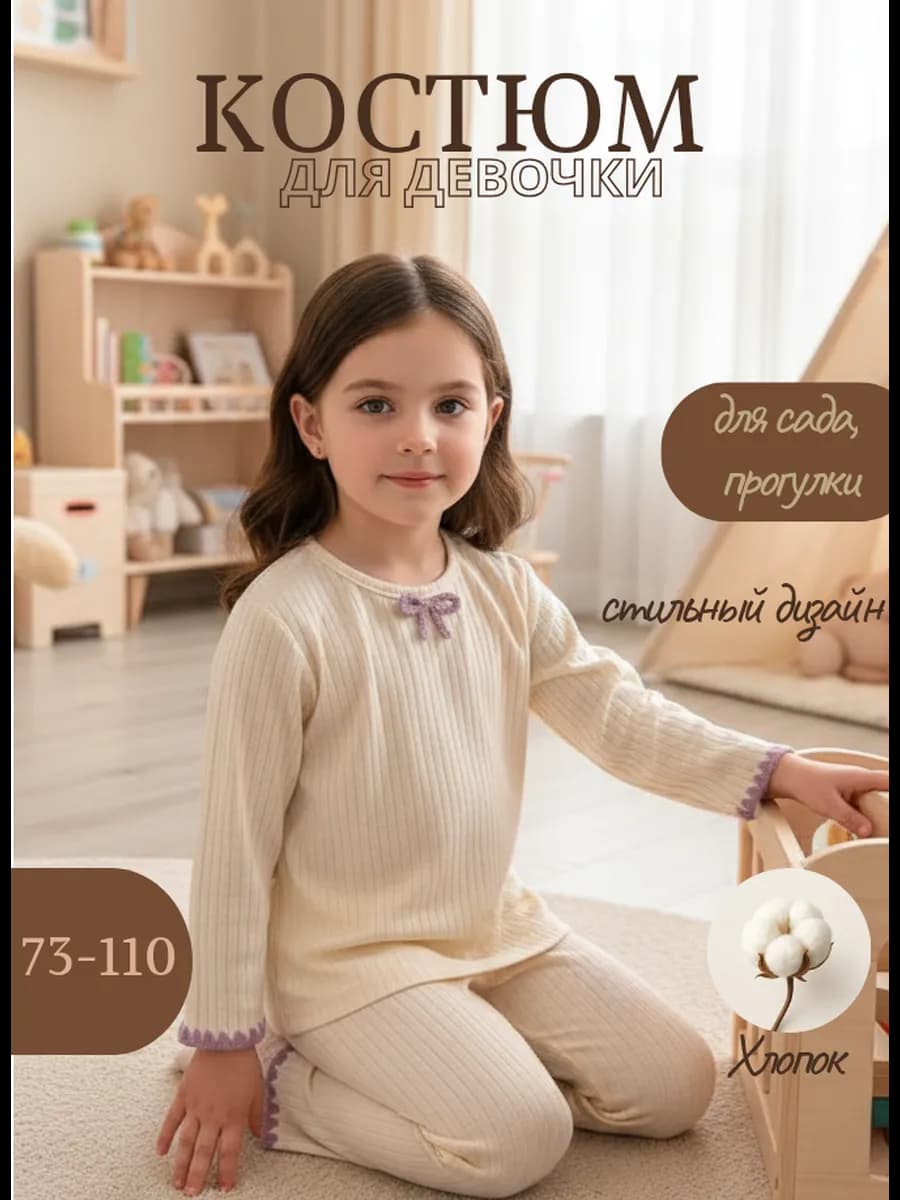 Костюм для девочки в рубчик