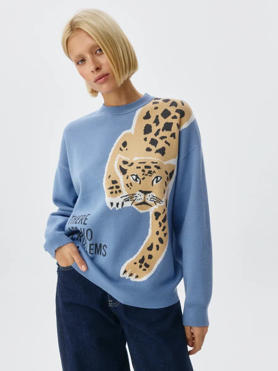 Вязаный джемпер с жаккардовым принтом