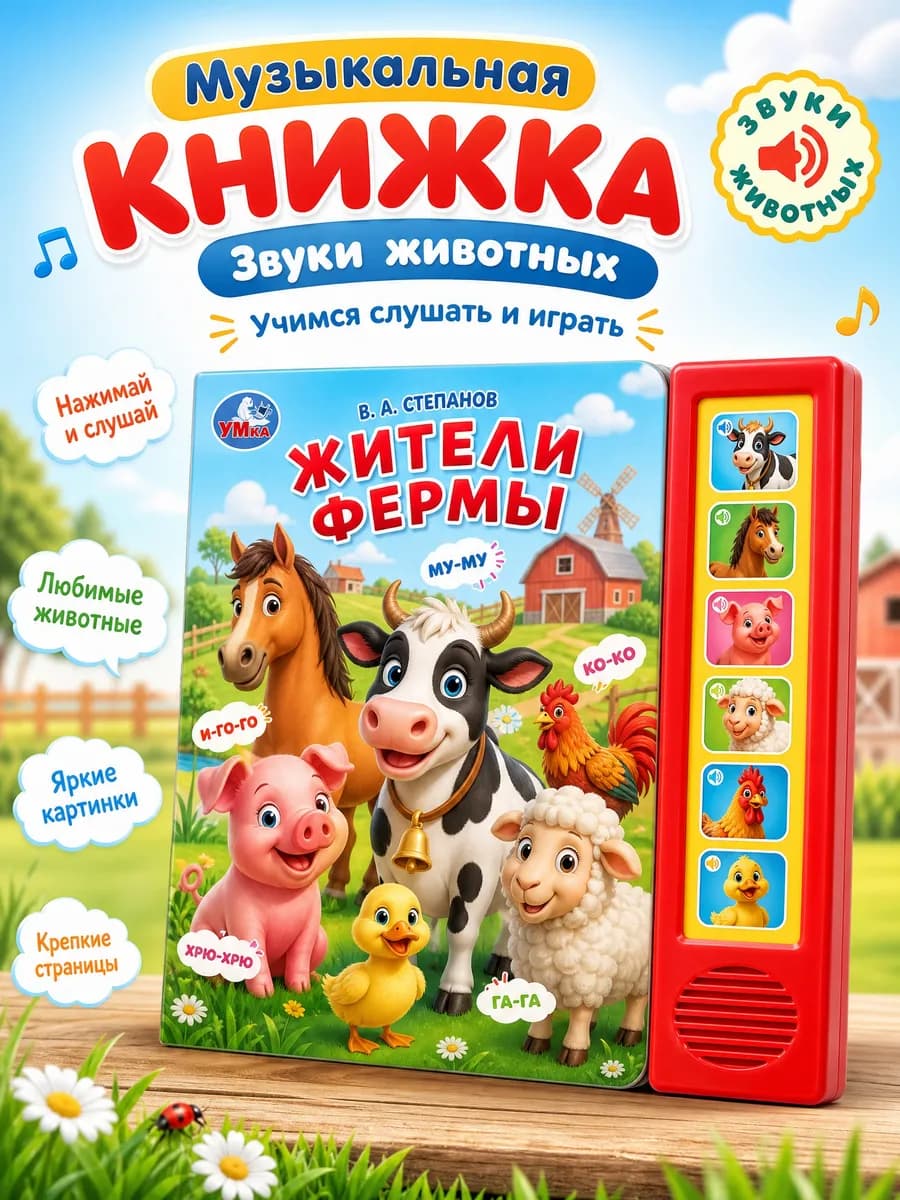Музыкальная книжка для малышей Жители фермы Степанов В.А