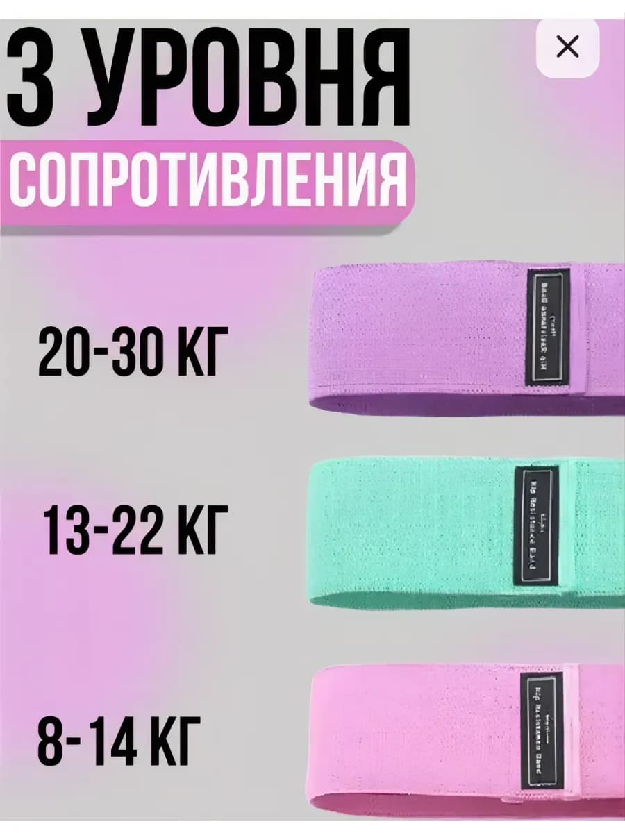 Резинки для фитнеса 3 штуки
