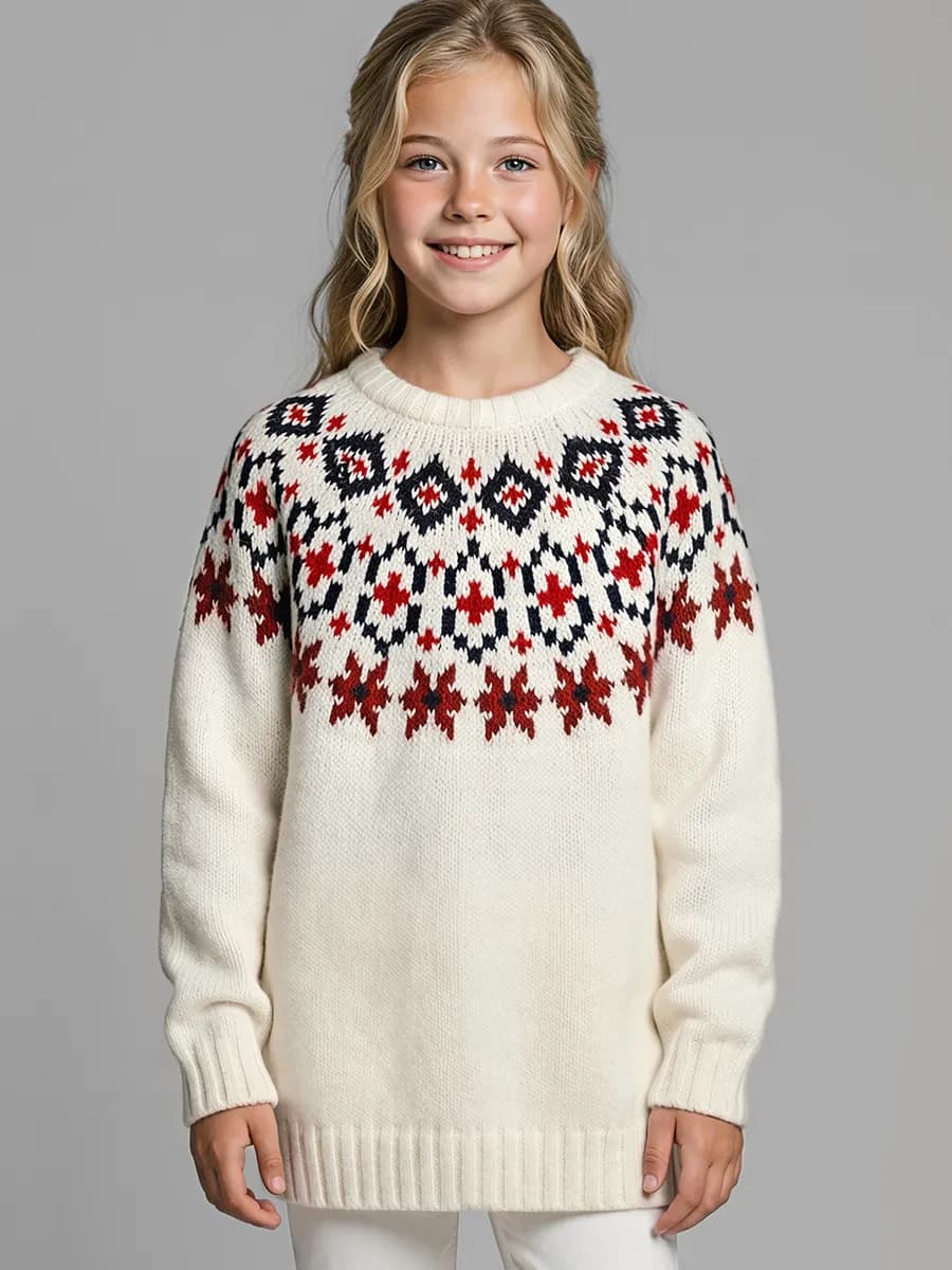 Джемпер вязаный оверсайз с узором