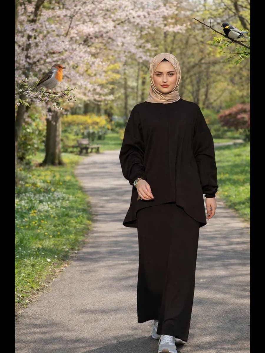 Мусульманский костюм без начеса с юбкой спортивный