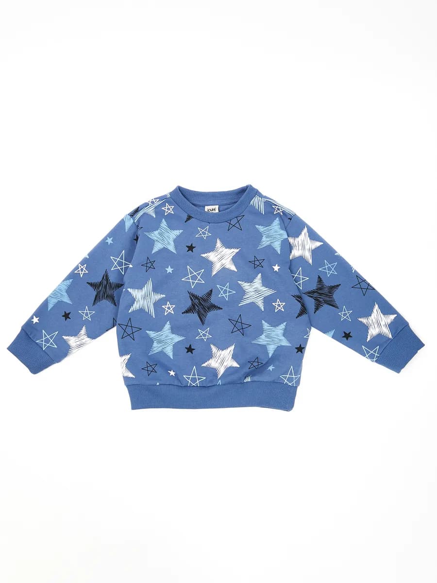 Толстовка без капюшона с принтом звёздочки