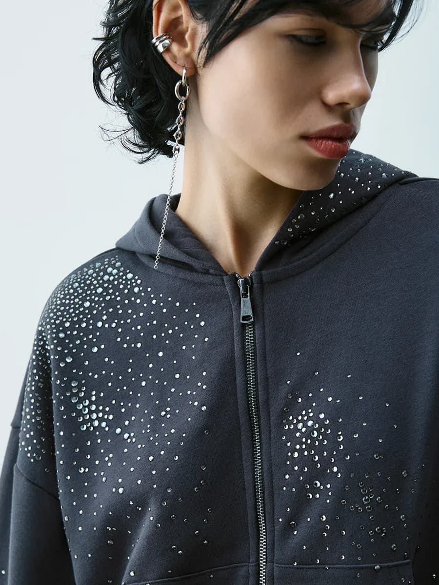 Худи-зипка со стразами
