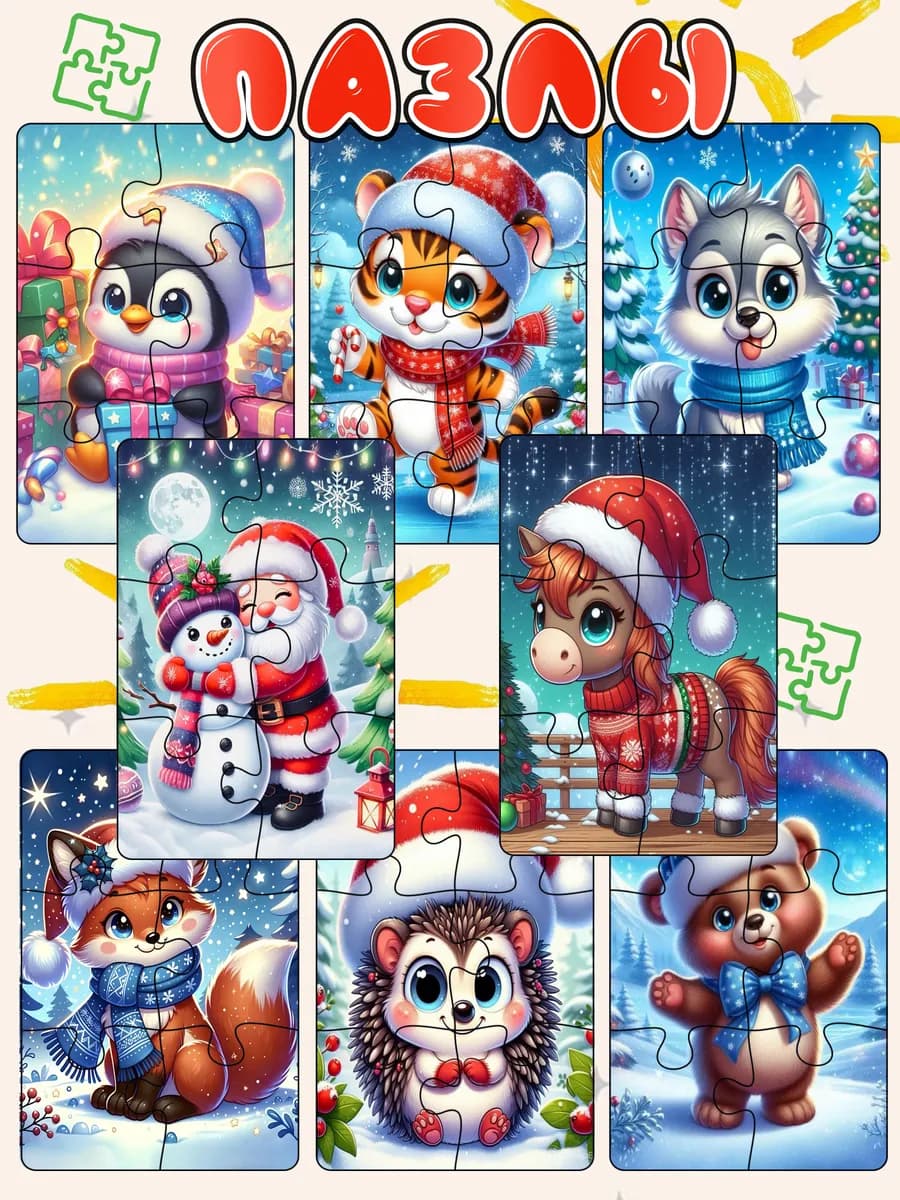 Деревянные пазлы для детей 3 лет