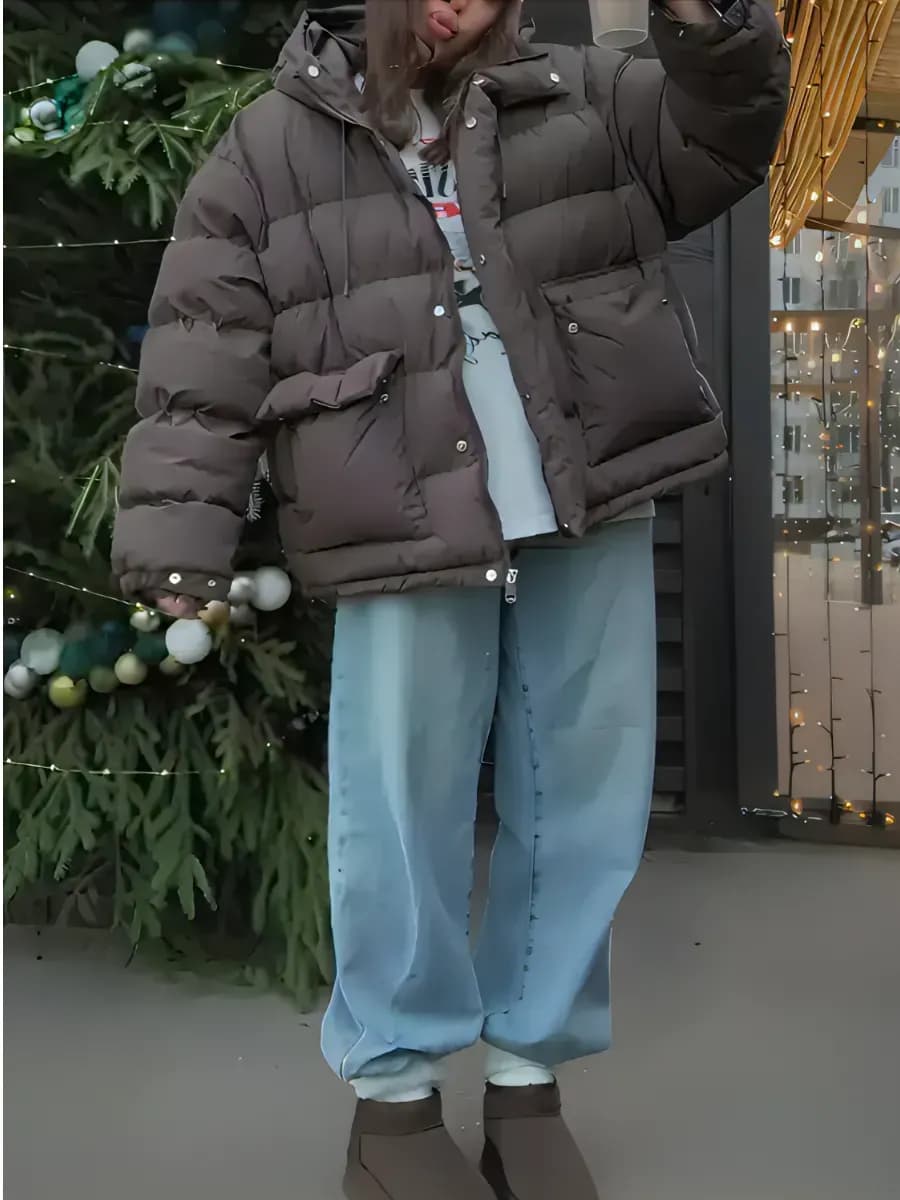 Пуховик зимний оверсайз