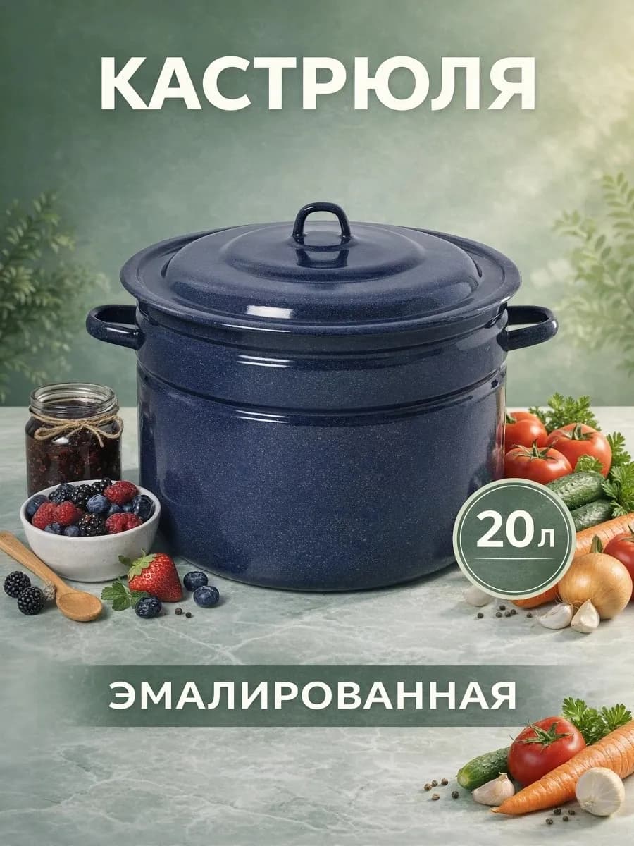 Бак-кастрюля с крышкой эмалированная 20 л