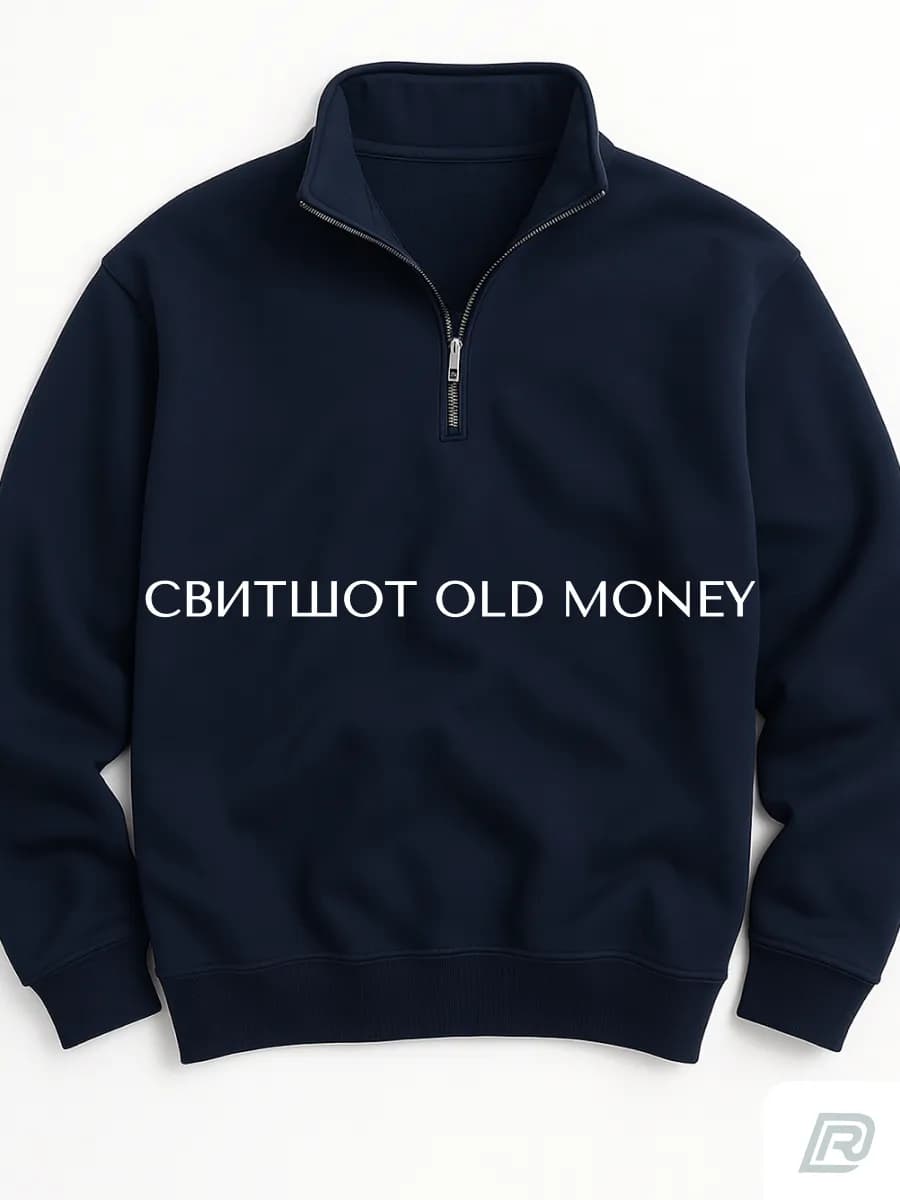 Свитшот на молнии кофта Old Money полузамок