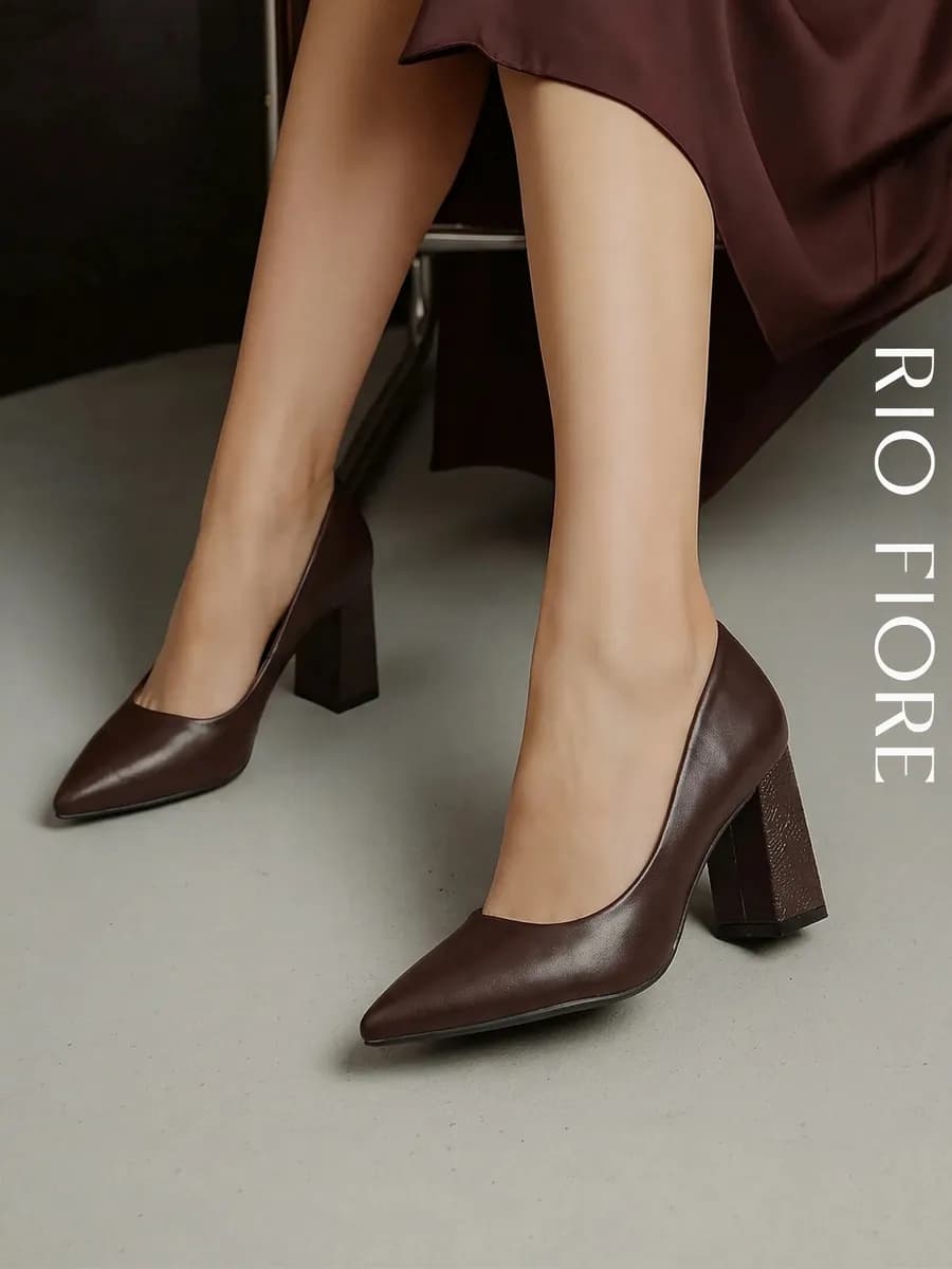 Туфли на устойчивом каблуке лодочки вечерние