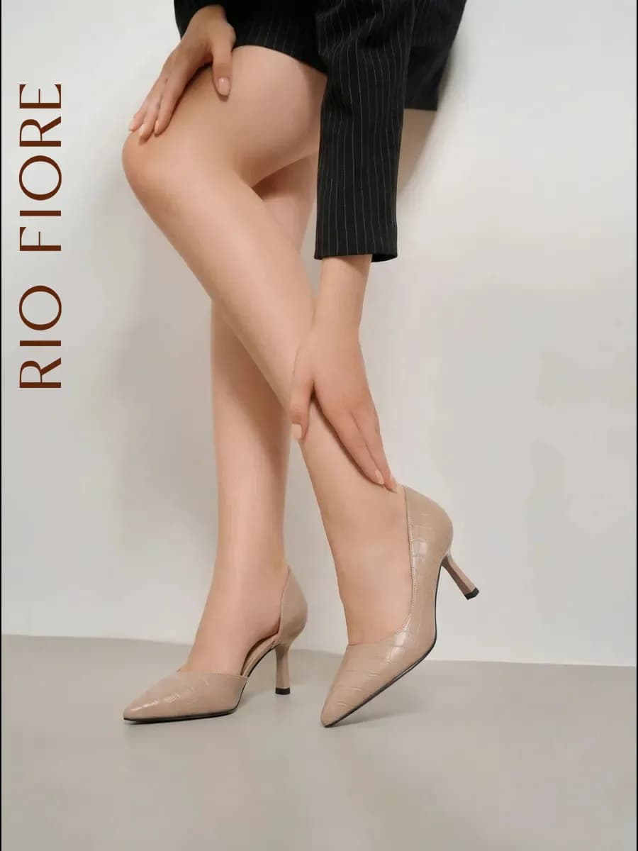 Туфли на каблуке шпильке лодочки вечерние - фото 1