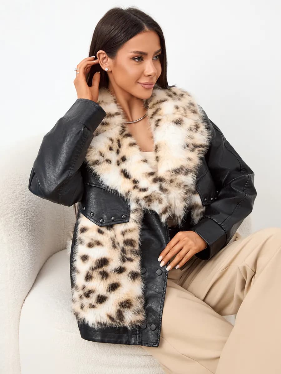 Кожаная куртка с мехом демисезонная