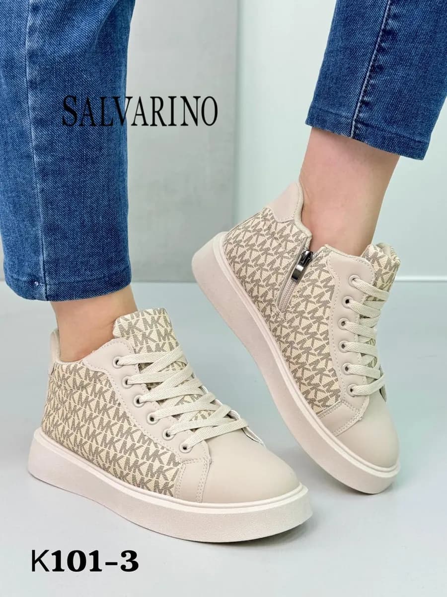 Кеды высокие на платформе с мехом полуботинки - фото 1