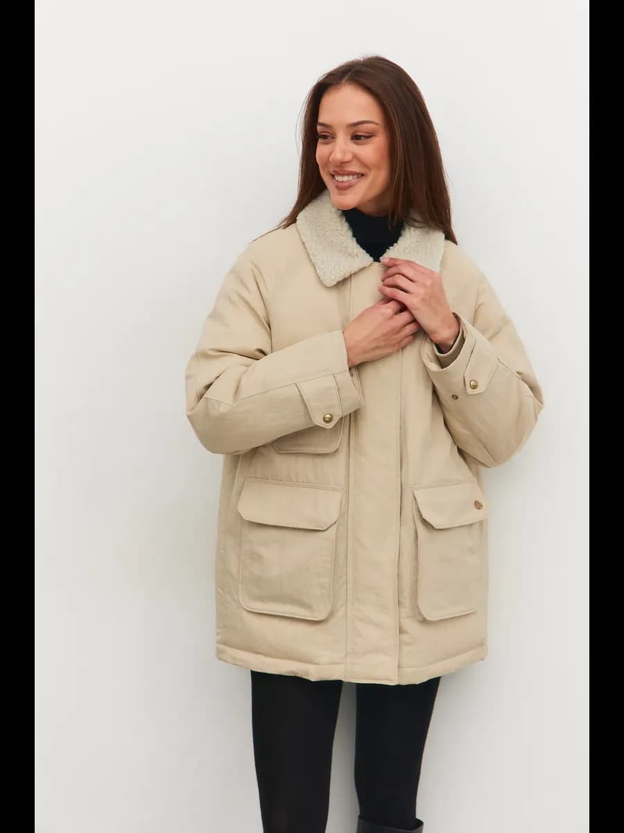 Куртка парка весенняя с воротником