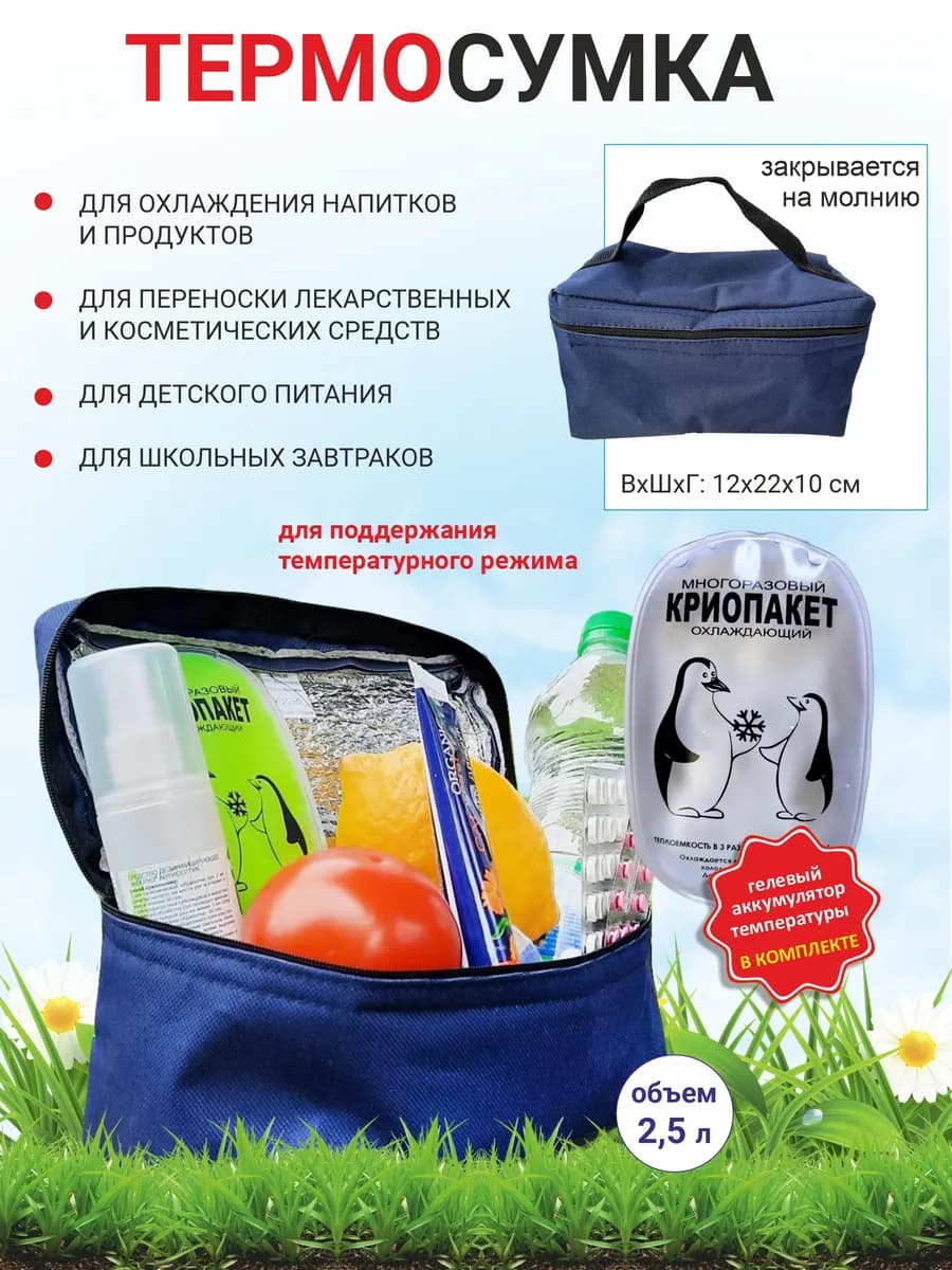 Термосумка 2,5 л. с криопакетом