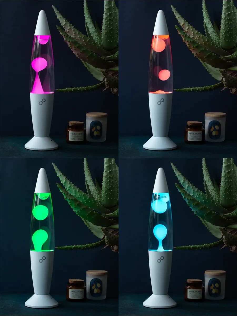 Лава лампа Void Smart Белая Прозрачная (41 см) White с RGB