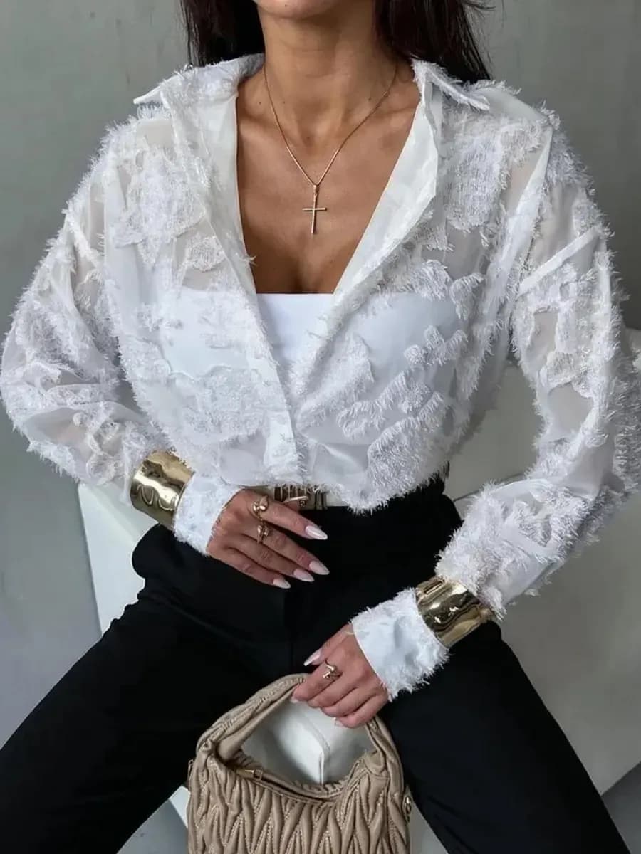 Блузка рубашка нарядная праздничная шифоновая прозрачная