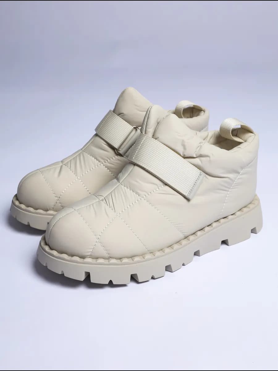 Дутики зимние короткие на липучке утепленные стеганые