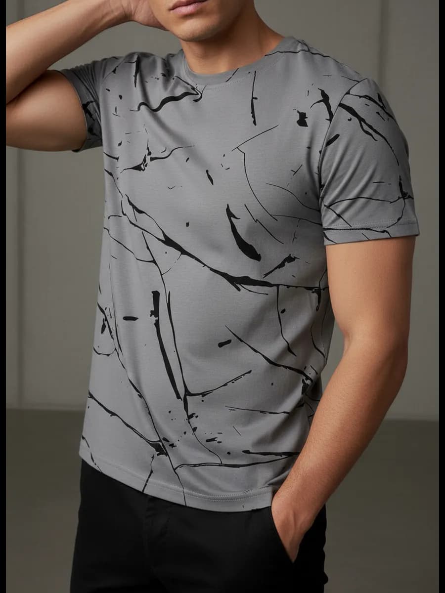 Футболка базовая хлопок с принтом