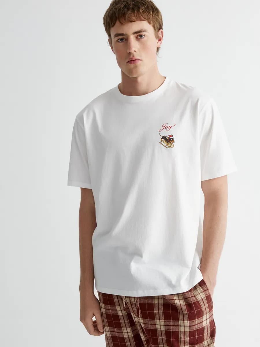 Пижамная футболка хлопковая новогодняя домашняя