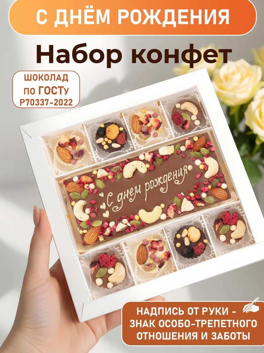 С днем рождения Коробка конфет ручной работы